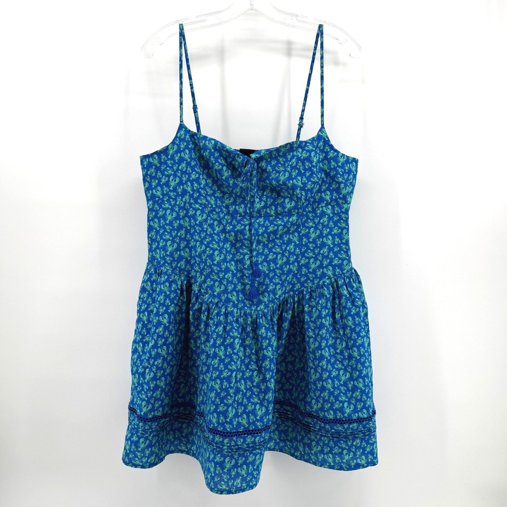 Roller Rabbit Cami Top Women Large Blue Lobster Print Coastal Beachy Girlhood